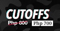 a camouflage background with the words cutoffs php 800 php 700